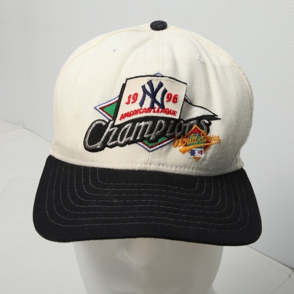 VTG New York NY Yankees NYY Hat Cap 1996 Champions Snapback White Black New Era